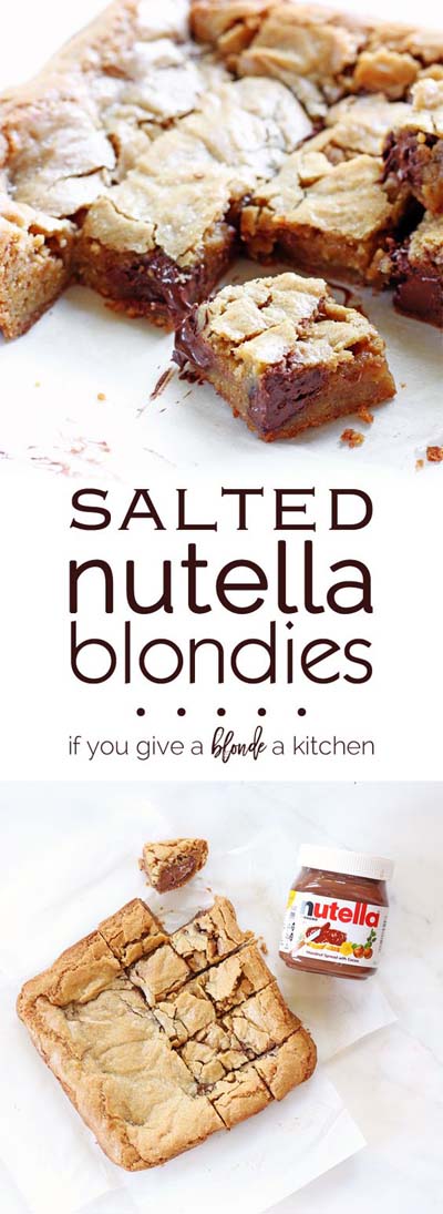 Salted Nutella Blondies