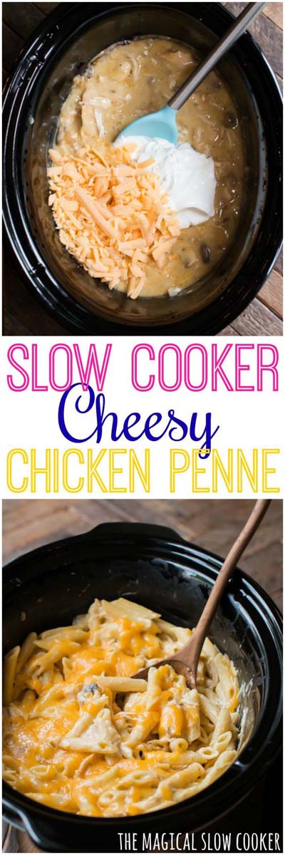 Slow Cooker Cheesy Chicken Penne