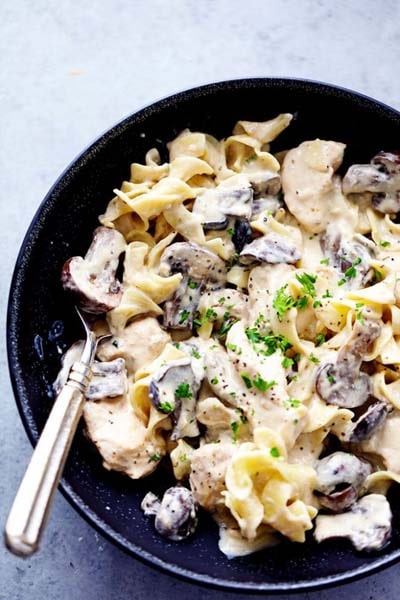 Slow Cooker Chicken And Mushroom Stroganoff