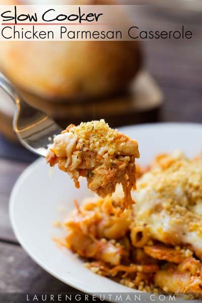 Slow Cooker Chicken Parmesan Casserole