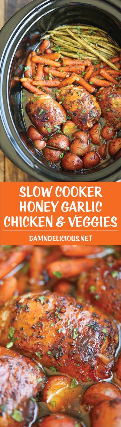 Slow Cooker Honey Garlic Chicken And Veggies