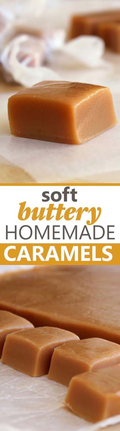 Easy caramel dessert recipes: Soft Buttery Homemade Caramels