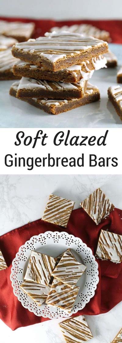 Christmas Gingerbread Recipes: Soft Glazed Gingerbread Bars