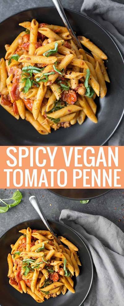 Vegan Pasta Recipes: Spicy Tomato Penne Pasta