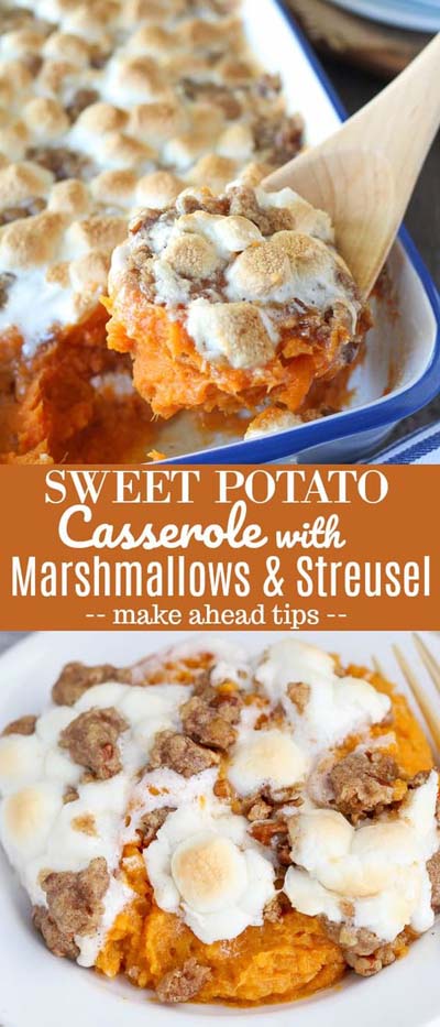 Christmas Dinner Recipes: Sweet Potato Casserole With Marshmallow & Pecan Streusel