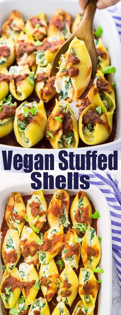 Vegan Pasta Recipes: Vegan Stuffed Shells With Spinach