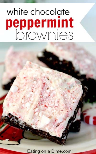 Christmas Brownie Recipes: White Chocolate Peppermint Brownies Recipe