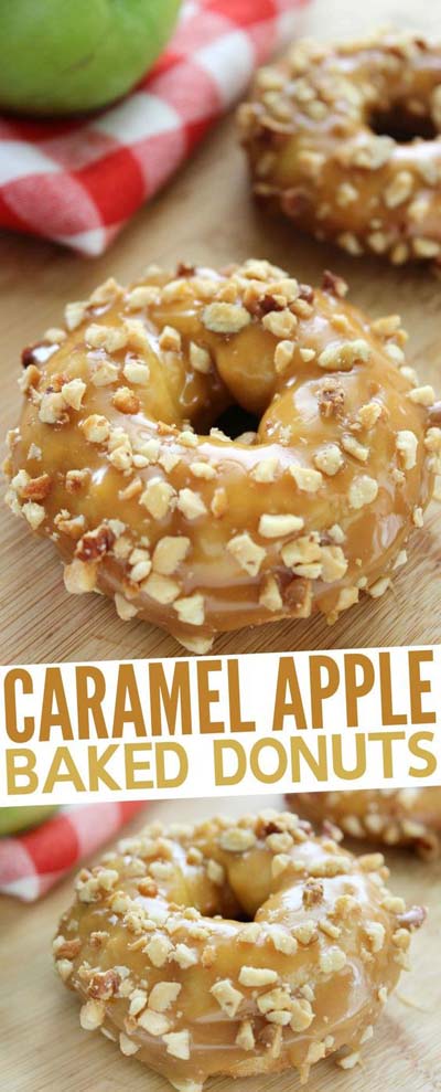 Apple dessert recipes: Caramel Apple Baked Donuts