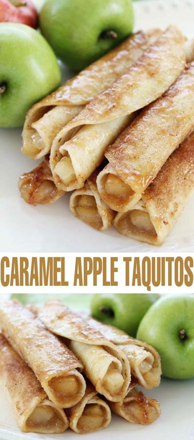 Apple dessert recipes: Caramel Apple Taquitos