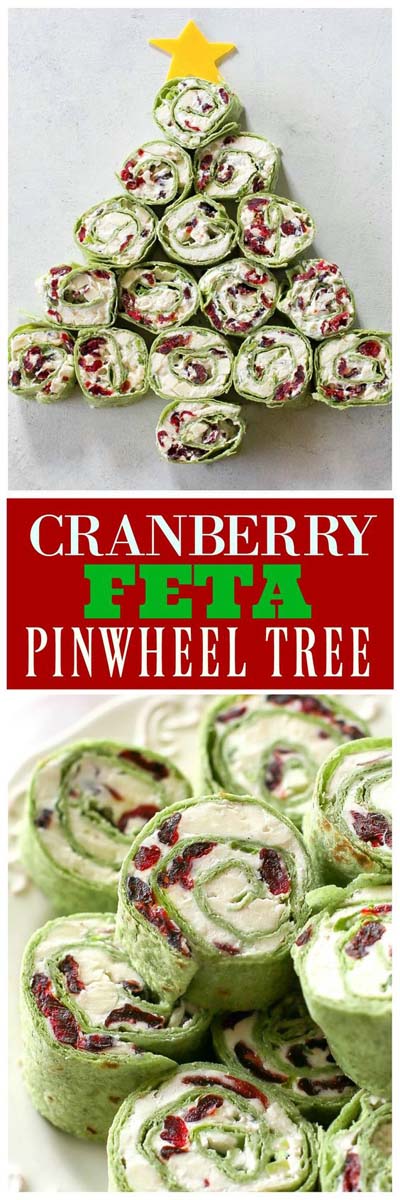 Party finger foods and party appetizers: Cranberry And Feta Pinwheels