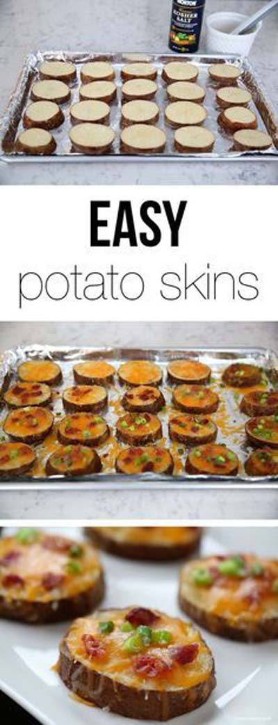 Party finger foods and party appetizers: Easy Potato Skins Recipe