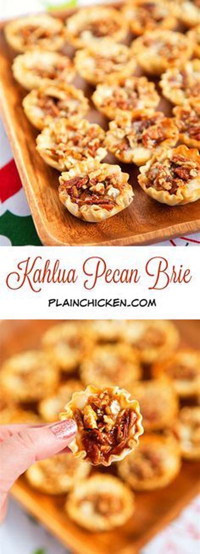Party finger foods and party appetizers: Kahlua Pecan Brie