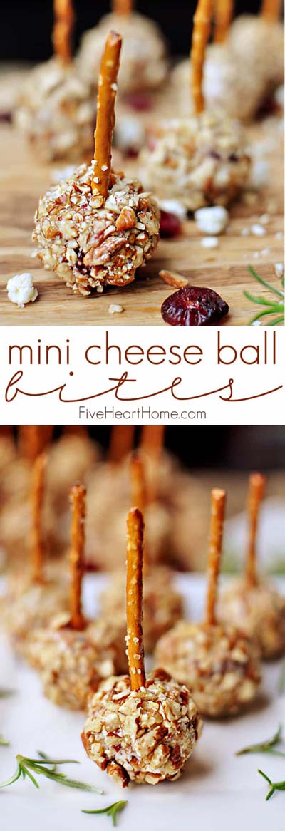 Party finger foods and party appetizers: Mini Cheese Ball Bites