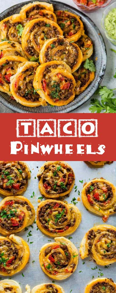 Party finger foods and party appetizers: Taco Pinwheels