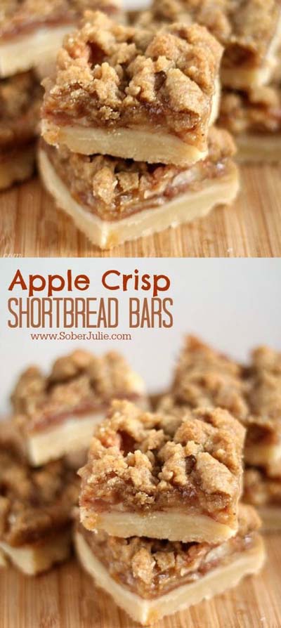 Apple dessert recipes: The Best Apple Crisp Shortbread Bars Recipe