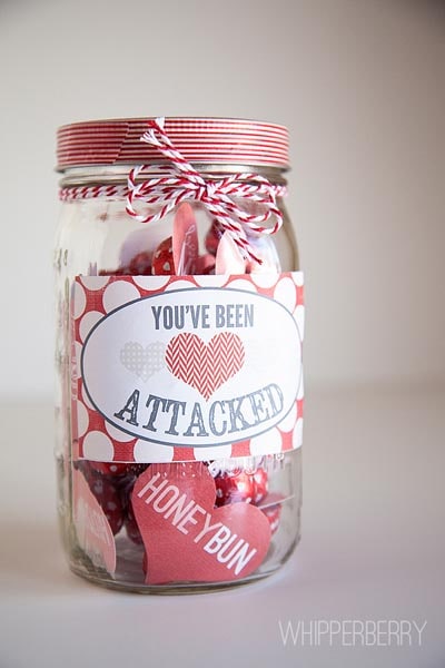 Valentines Day Mason Jar Gifts: Heart Attack Printables