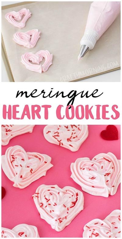 Valentines Day Treats: Heart Meringue Cookies