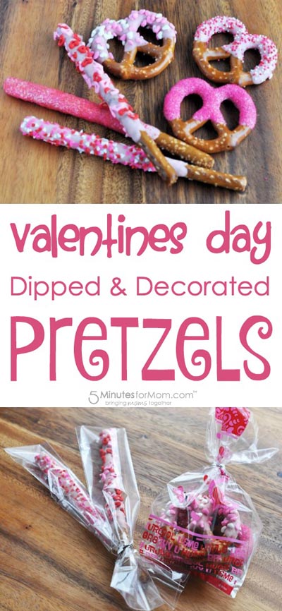 Valentines Day Treats: Kid Friendly Dipped and Decorated Valentine’s Day Pretzels