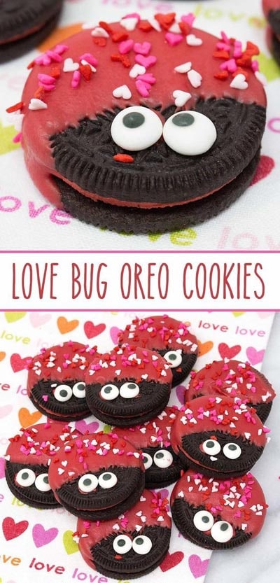 Valentines Day Treats: Love Bug Oreo Cookies