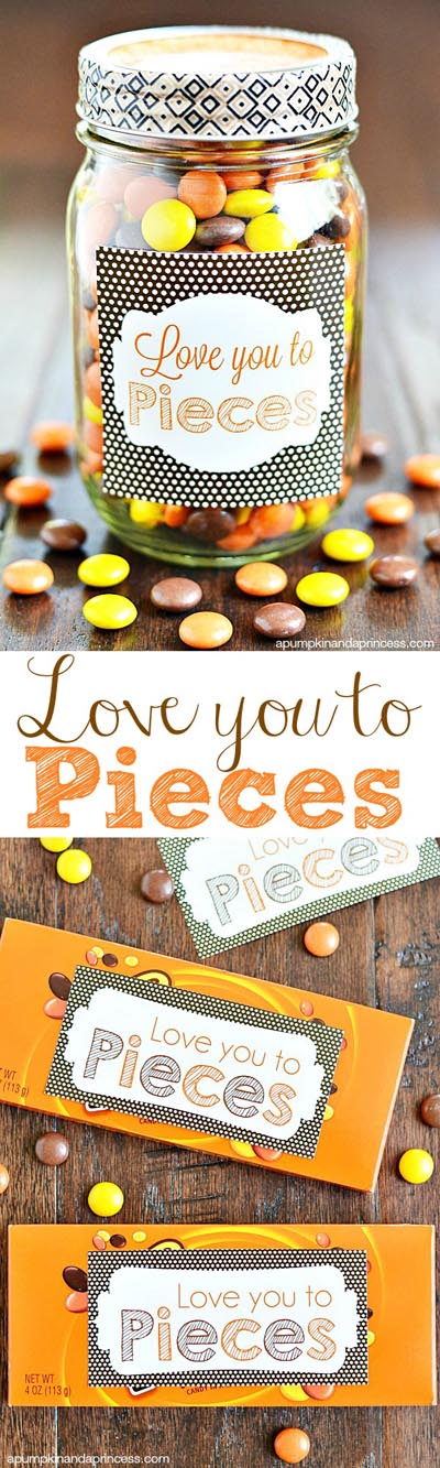 Valentines Day Mason Jar Gifts: Love You To Pieces in a Jar