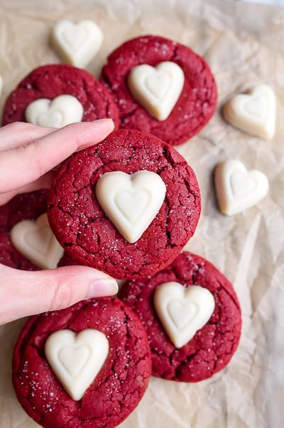 Valentines Day Treats: Red Velvet Sugar Cookies