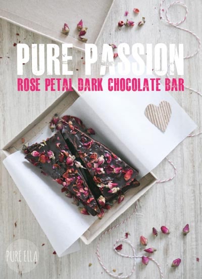 Valentines Day Treats: Rose Petal Dark Chocolate Bar