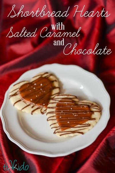 Easy Valentines Day Cookies: Shortbread Hearts With Salted Caramel And Chocolate