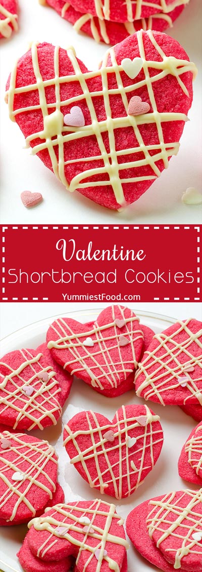 Easy Valentines Day Cookies: Valentine Shortbread Cookies