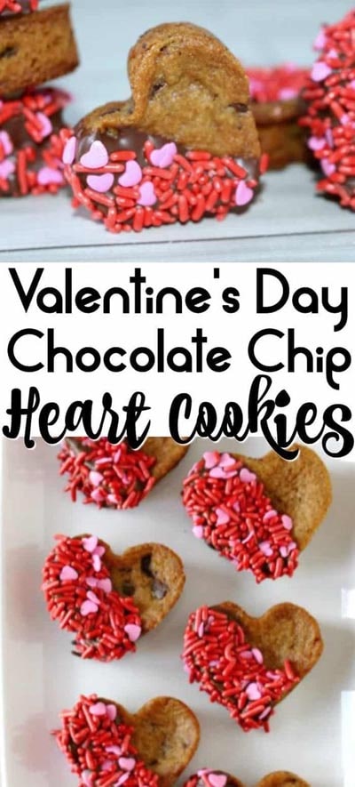 Valentines Day Treats: Valentines Chocolate Chip Cookie Hearts