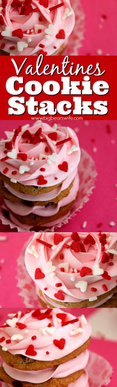 Easy Valentines Day Cookies: Valentines Cookie Stacks