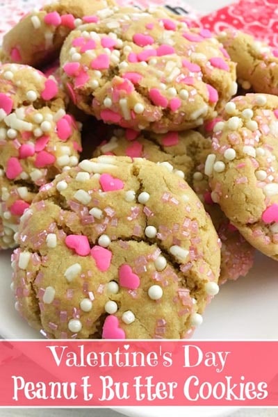 Easy Valentines Day Cookies: Valentine’s Peanut Butter Cookies