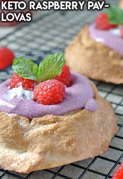 Keto Valentines Dessert Recipes & Treats: Keto Raspberry Pavlovas