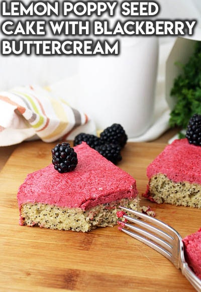 Keto Valentines Dessert Recipes & Treats: Lemon Poppy Seed Cake with Blackberry Buttercream