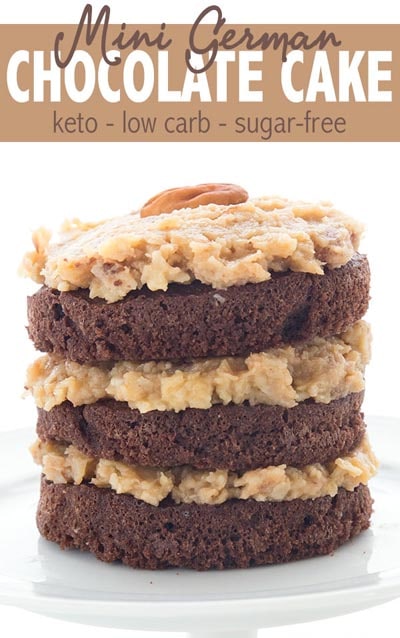 Keto Valentines Dessert Recipes & Treats: Mini German Chocolate Cake