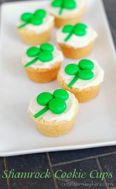 St Patrick's Day Desserts: Shamrock Cookie Cups