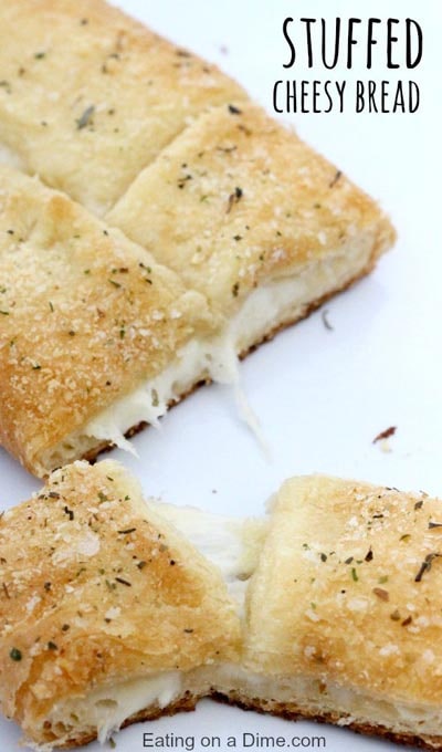 Homemade Baked Bread Recipes: 15 Minutes Stuffed Cheesy Bread