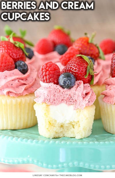 Berries And Cream Cupcakes