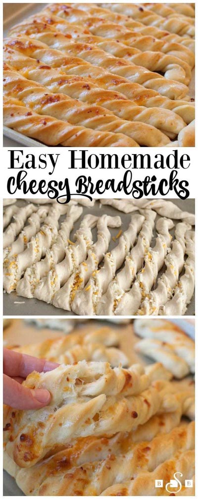 Homemade Baked Bread Recipes: Cheesy Breadsticks