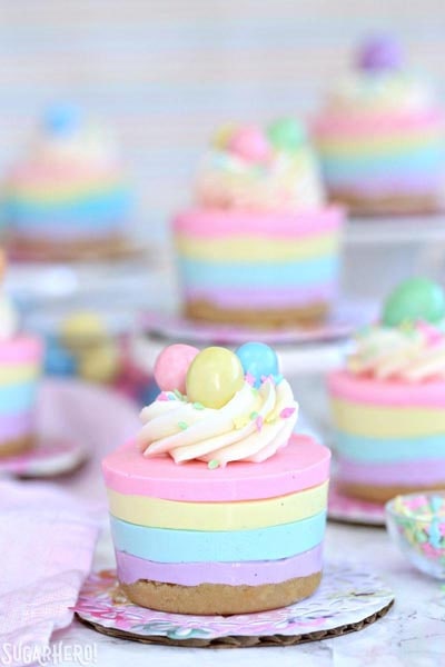 Easter desserts and treats: Easter No-bake Mini Cheesecakes