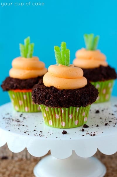 Easter Cupcake Ideas: Garden Carrot Cupcakes