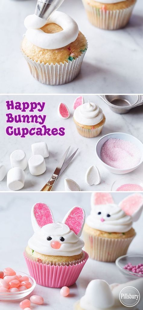 Easter Cupcake Ideas: Happy Bunny Cupcakes