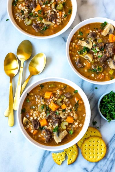 Instant Pot Beef Barley Soup