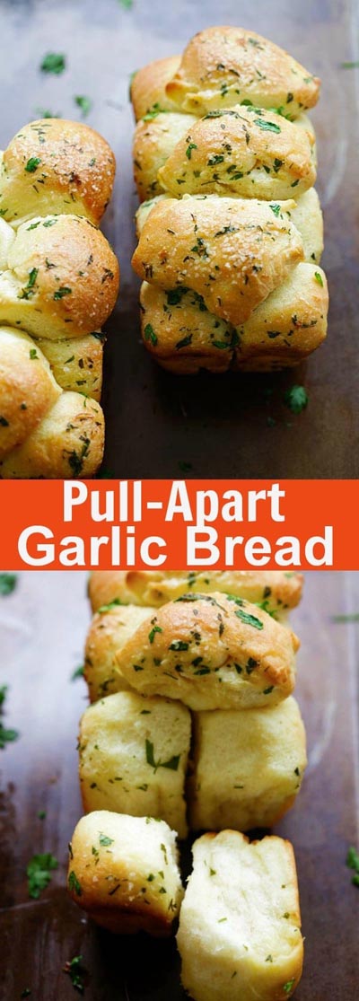 Homemade Baked Bread Recipes: Pull Apart Garlic Bread