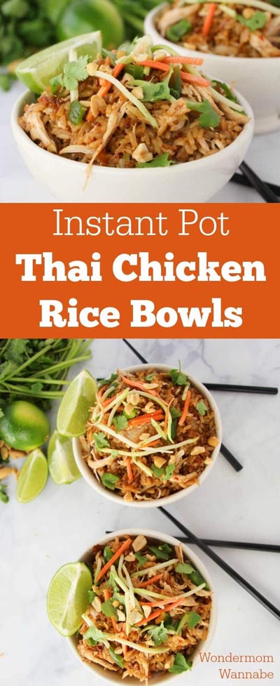 Chicken Instant Pot Recipes: Thai Chicken Rice Bowls