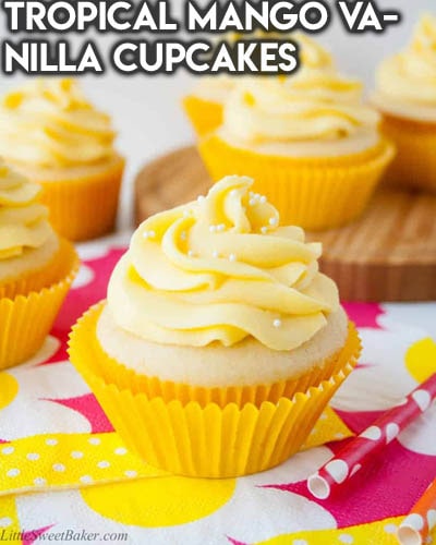 Tropical Mango Vanilla Cupcakes