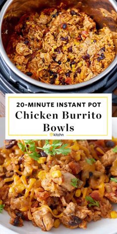 Chicken Instant Pot Recipes: Weeknight Chicken and Rice Burrito Bowls