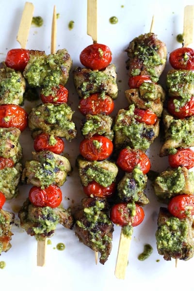 Tasty Keto BBQ Recipes: Easy Grilled Chicken Pesto Kebabs