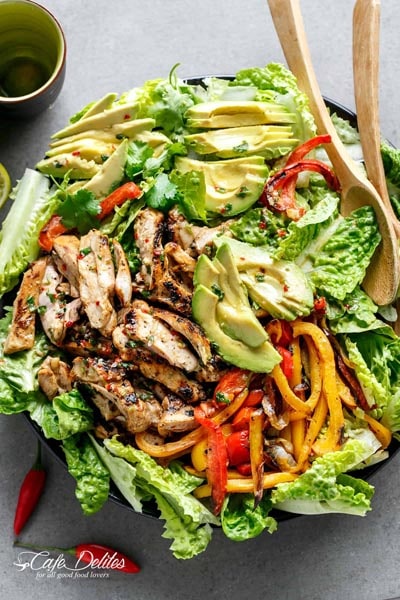 Tasty Keto BBQ Recipes: Grilled Chili Lime Chicken Fajita Salad