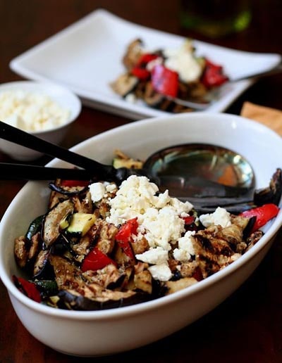 Tasty Keto BBQ Recipes: Grilled Vegetable Salad With Olive Oil And Feta