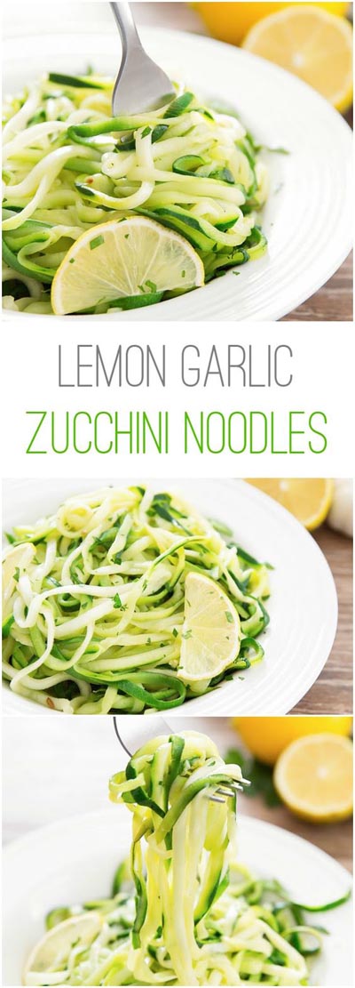 Spiralizer Recipes: Lemon Garlic Zucchini Noodles